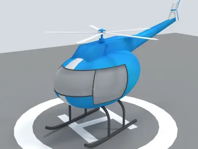 Toon Helicopter Low-poly 3D model
