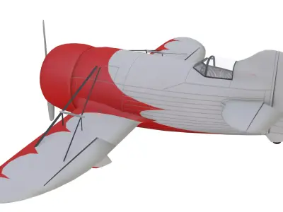 Gee Bee Model R-1 Super Sportster Low-poly 3D model