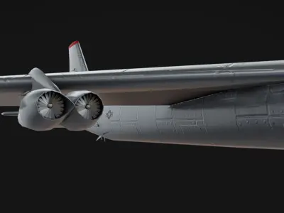 B-52 Airplane Low-poly 3D model