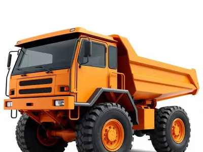 Orange Dump Truck model pack Low-poly 3D model
