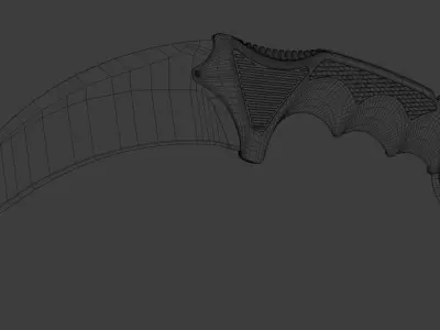 CS GO Karambit Knife Low-poly 3D model