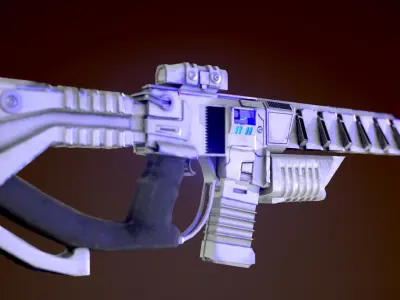 Sci-fi PBR Game Ready Weapon Low-poly 3D model