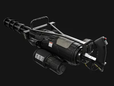 M134 Minigun  2 Types Pack Low-poly 3D model