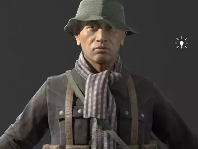 VietnamWar male soldier Low-poly 3D model