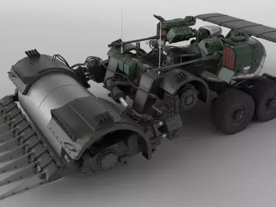 Sci Fi   vehicle  Armed Road roller 3D model