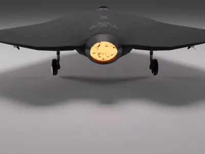Plane fighter jet Low-poly 3D model