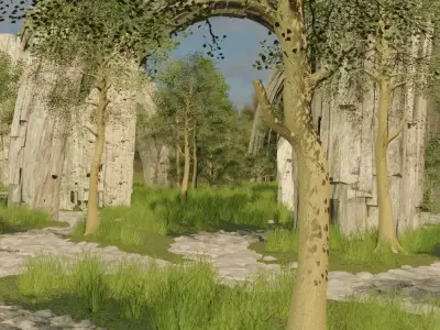 Architectural Garden Ruins 3D model