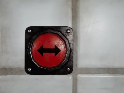 Door button Low-poly 3D model