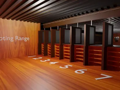 Shooting Range Low-poly 3D model get