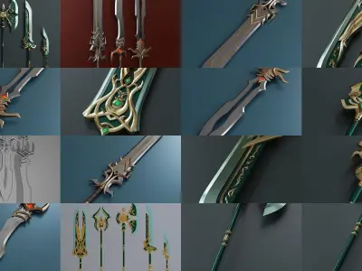 Huge collection of melee weapons 3D Model Pack