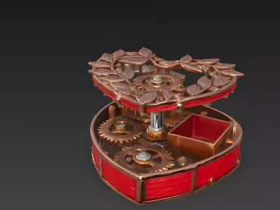 Geometric Interlocking Heart Gift Box 3D Model Low-poly 3D model