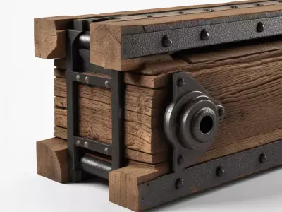 Rustic Wooden Industrial Structure Part 3D model