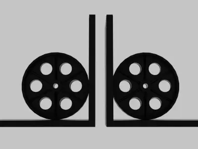 Industrial Wheel Book Ends Low-poly 3D model