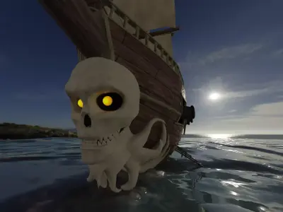 Pirate Ship Low-poly 3D model 3