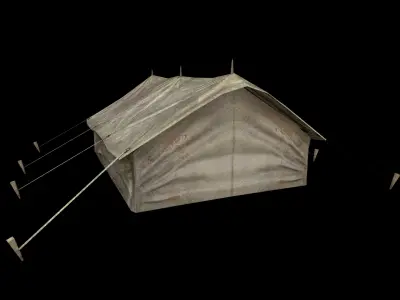 Military Tent - PBR - Textured Low-poly 3D model