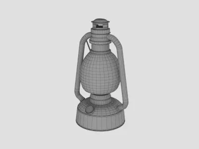 Vintage Gas Lamp Low-poly 3D model