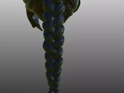 black hair 3d 3D model