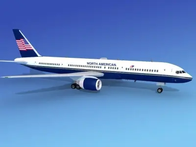 Boeing 757-200 North American 3D model
