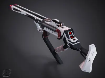 Modern Sci-Fi SMG Low-poly 3D model