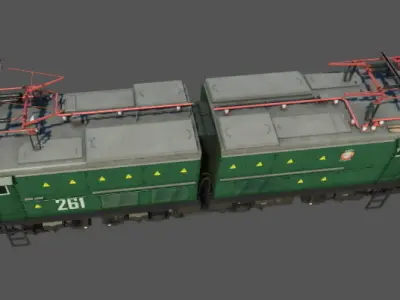 Industrial Electric Locomotive EL21 Low-poly 3D model