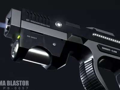 weapon Plasma Blastor Pistol  Shooter Low-poly 3D model