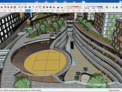 Sketchup Commercial Complex B4 3D model