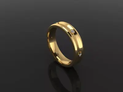 Unisex Round Concaved Infinity Diamond Band Ring 3D print model