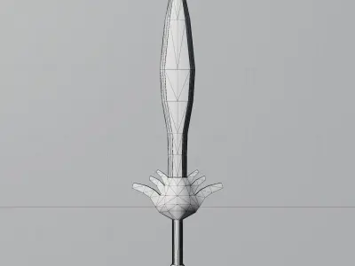 Sword Iron - Elvish Basic Iron Sword Game Ready and Low Poly Low-poly 3D model