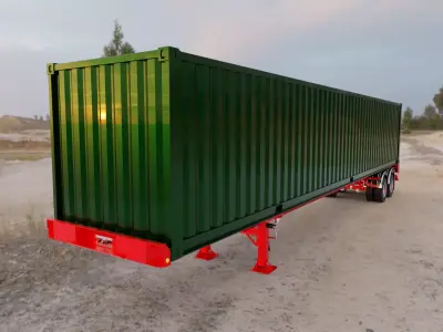 trailer portacontenedores Low-poly 3D model