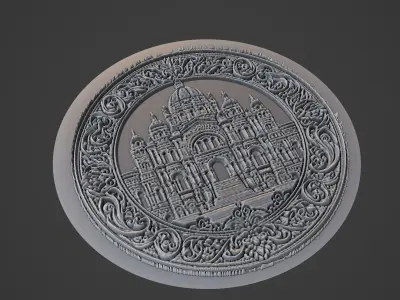 Building House Pendant Medallion 3D print model 7