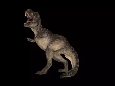 Jurassic Park T-rex Animated roar FBX 3D model