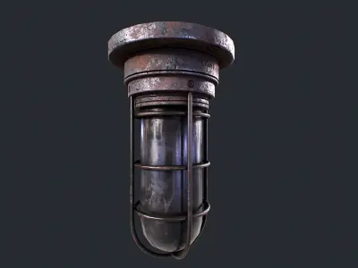 Bunker Lamp v3 Low-poly 3D model