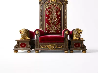 Royal Red Throne model pack Low-poly 3D model