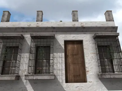 Old High-Quality 3D Colonial House Low-poly 3D model get