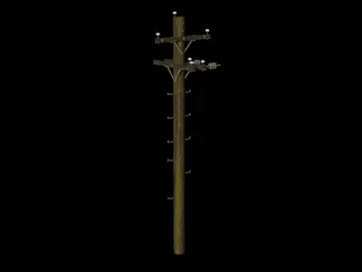 Weathered Telephone Pole  3D model