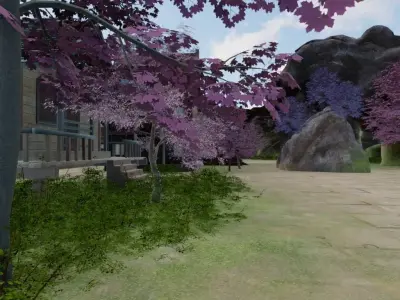 Abandoned Village In Bloom 3D model
