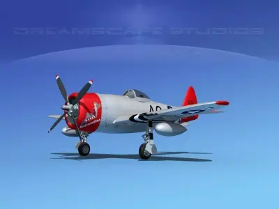Republic P-47D Thunderbolt V02 3D model