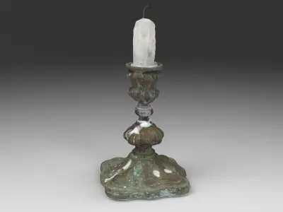 Candleholder old Low-poly 3D model