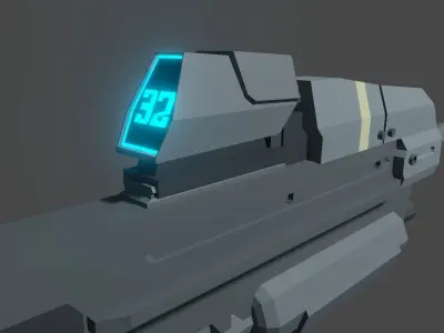 Halo Reach assault rifle low poly  3D model