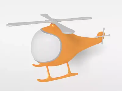 Cartoon Helicopter Low-poly 3D model