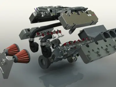 V6 Engine Assembly 3D model