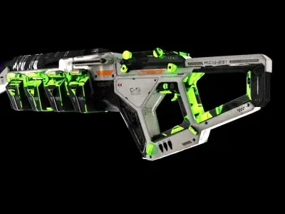 Cyber Gun Low-poly 3D model