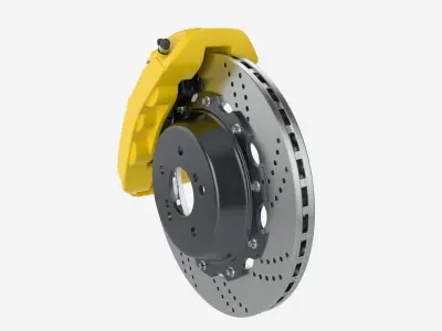 Brake disk with caliper 3D model