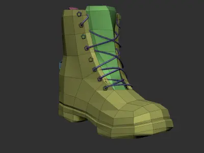 Boots military boot Low-poly 3D model purchase