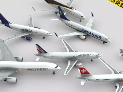 Aircraft passenger plane    3D model