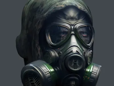 Gas mask helmet 3d model military combat Low-poly Low-poly 3D model order