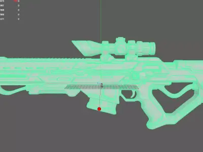 Futuristic Blue Rifle 3D model