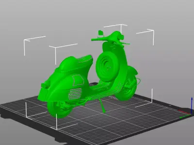 Classic Vespa Scooter 3D Model Vintage Style Retro Motorbike 3D print model