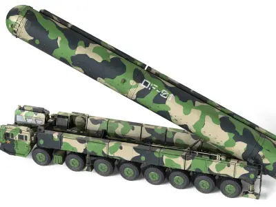 Dongfeng 41 ICBM Ballistic Missile Low-poly 3D model