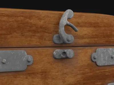 Wooden Chest Low-poly 3D model